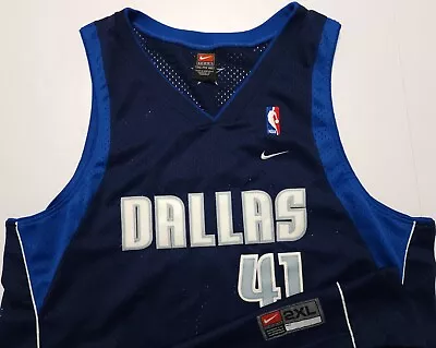 Vintage 2002 Dallas Mavericks Dirk Nowitzki Nike Swingman NBA 2XL Jersey • $30