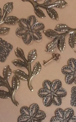 Flowers & Foliage Metal Embellishments - Scrapbook Craft Journal Mixed Media • £6.99