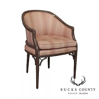 Century Furniture Faux Bamboo Mauve Lacquered Tub Chair • $635