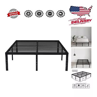 Elegant 18-Inch Tall Metal California King Bed Frame With DIY Headboard Option • $157.48