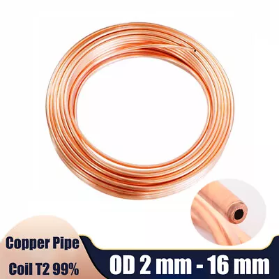 2mm/3mm/4mm/5mm/6mm/8mm/10mm To 16mm Copper Tube Pipe Coil Soft /Water/Gas/DIY • $141.69