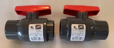 Spears 6622-010 - 1  S X S Compact Sch. 80 PVC Ball Valve W/ EPDM Seals Lot Of 2 • $31.89