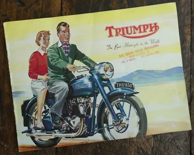 1954 Triumph Motorcycle Brochure Book Pre Unit Tr6 T110 5t 6t T100 Tr5 T20 All • $44.95