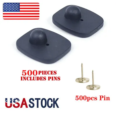 500 Hard Tags W/ Pins EAS Clothing Security Mini 8.2 MHZ Hard Anti Theft 43*50mm • $41.80