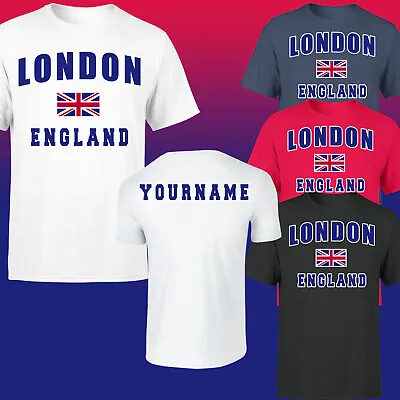 Personalised London England Union Jack Great Britain Unisex T Shirt  #P1#OR • £9.99