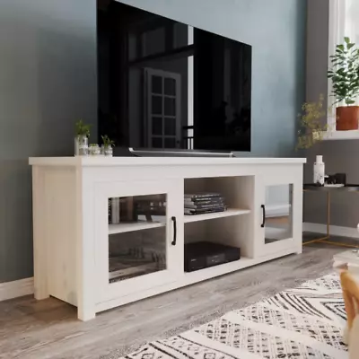 Stand Center Entertainment Console TVs Media LED Cabinet Storage Table White New • $283.04