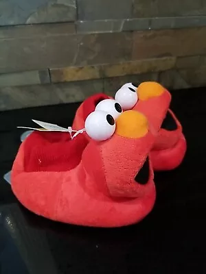 NWT Sesame Street ELMO Sock-Top Puppet Slippers Toddlers XL Size 9/10 Fuzzy • $7