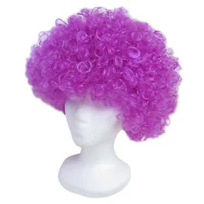 Economy Purple Afro Wig ~ HALLOWEEN 60s 70s DISCO CLOWN COSTUME PARTY CURLY FRO • $5.95