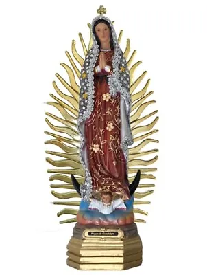 Virgen De Guadalupe Capa Plateada Estatua Resina Resin 12 Inches 19803-12  Nuevo • $39.99