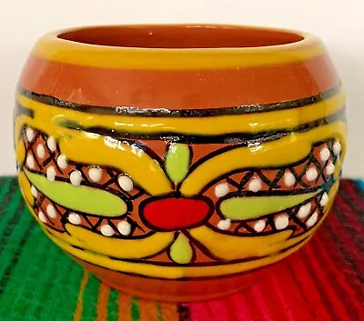  Mexican Ceramic Flower Pot Planter Folk Art Pottery Handmade Talavera #7 • $19.99