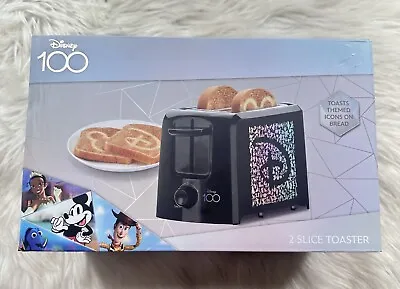 Disney 100 Years Of Wonder Mickey Mouse 2 Slice Toaster Black And Silver NEW • $24.64