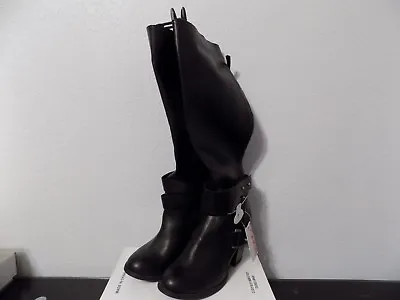 BONGO Walker Women's Tall Black Boots With Block Heel Size 7 NWT • $22.39