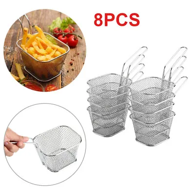 £10.18 • Buy Set Of 8 Kitchen Mini Chip Baskets Mini Fryer Serving Food Presentation Basket