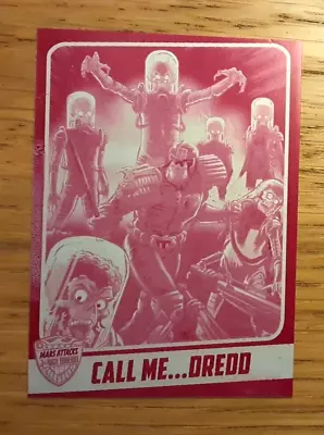 Mars Attacks Occupation MAGENTA Printing Plate Card 1 CALL ME DREDD • £175