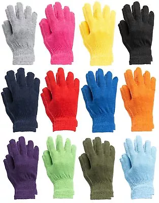 12 Pairs Of Winter Magic Gloves Warm Brushed Interior Stretchy Assorted Unisex • $21