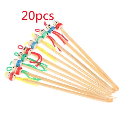 20Pcs Mini Doll Earpicks Wood Bamboo Ear Pick Wax Remover Cleaner Ear C-PN • £5