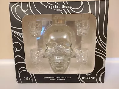 Crystal Head Vodka Gift Set - Skull Bottle With 4 X 1 Oz Shot Glasses - EMPTY  • $35