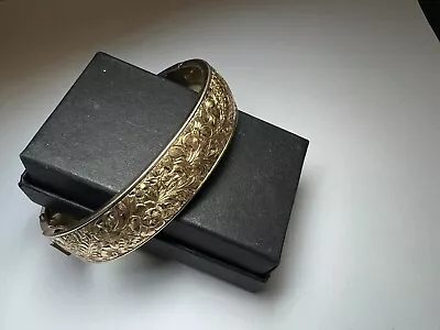 Retro 12K Gold Filled Victorian Floral Bangle Bracelet • $19.99