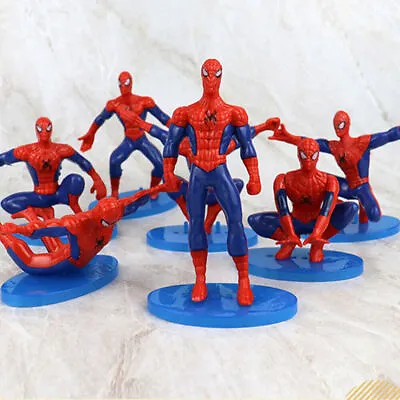 7 PCS Small Super Hero Spider Man Action Figure Cake Toppers Decor Toys • £4.16