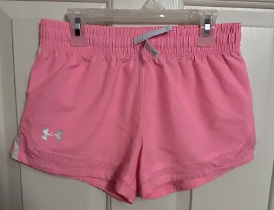 Under Armour Girls Shorts Pink Size Youth Large Heat Gear Loose Fit • $7.16