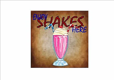 £5 • Buy American Vintage Style Diner Sign Cafe Sign Milkshakes Retro Style  Kitchen Sign