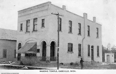 Antique Caseville Michigan Postcard Showing The Masonic Temple - Huron County • $7.99
