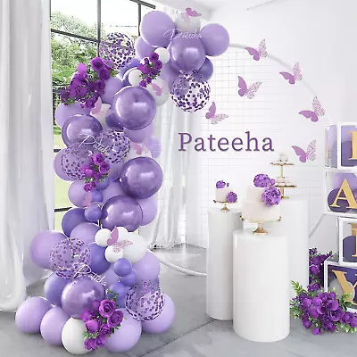 Purple Balloon Arch Kit White Lavender Balloon Garland 8 Foot Purple Baby Shower • $17.95