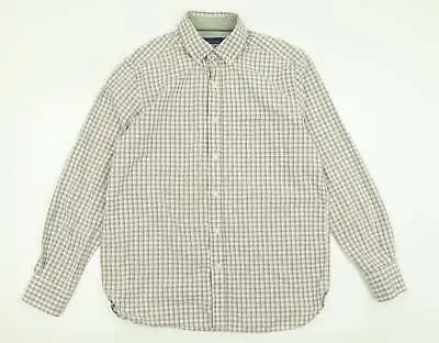 £5.25 • Buy Atlantic Bay Mens Ivory Check Cotton Button-Up Size M Collared Button