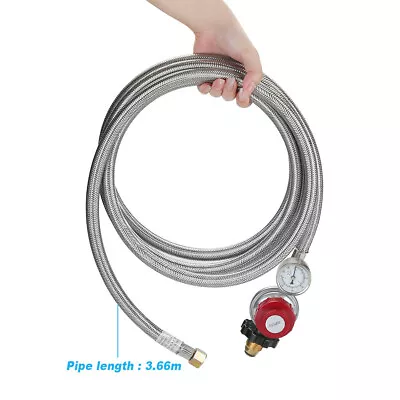 12FT High Pressure Adjustable Propane Regulator 0-30 PSI With Gauge Hose Adapter • $33