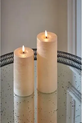 Lightstlyle London - Metallic LED Pillar Candles - Light Champagne (X 2) BNIB • £25