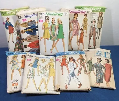 VTG 1960s Sewing Patterns For Dresses Pants & Suits - CUT & Complete BOHO  • $14.50