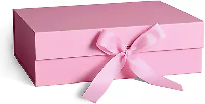 Pink Gift BoxGift Boxes With Lid Ribbon And Magnetic Closure For Wrapping New • $11.83