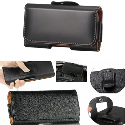 Universal Belt Pouch Clip Hip Loop Case For Mobile Phone Cover PU Leather Wallet • £11.99