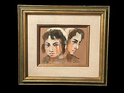 Oil Painting By Bhess Mercier: Woman Looking At Herself In A Mirror • $190