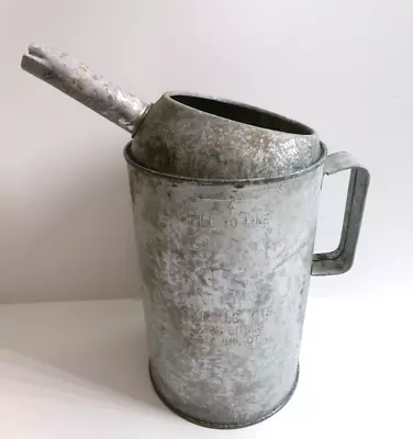 Vintage Galvanized Four Quart Oil Pitcher 12  • $49.99