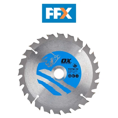 Ox Tools OX-TCTW-TF-1652024 Thin Kerf Wood Cutting Blade 165mm X 1.6 X 20 X 24T • £11.94