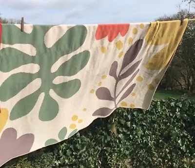 National Trust Blanket Organic Cotton Jacquard Throw Green Orange Yellow Brown • £30