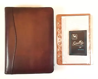 Vintage 1990s Scully Italian Leather 3 Ring Zip Binder Brown 8.5  X 5.5  • £48.25