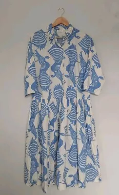 Masai Copenhagen Nanette Cotton Dress Qvc  Blue- White Size Small Chest 42  NEW. • £27.84