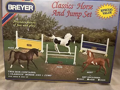 Breyer Classic #637 Horse Jump Set W/ Chestnut Pinto Black Beauty Model NIB NICE • $55