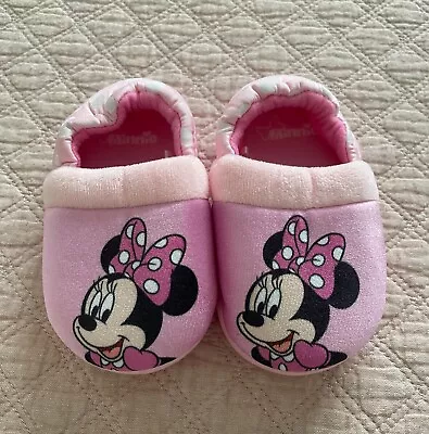 Disney Minnie Mouse Toddler Girls Slippers Size Medium 7/8 Pre-owned • $8.99