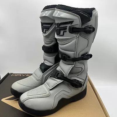 Fly Racing Maverik Mens Off Road Dirt Bike MX ATV Motocross Boots Gray Sz 14 VGC • $69.95