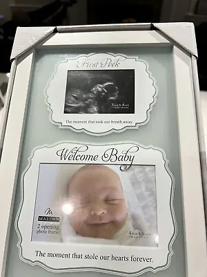 New In Box!! Malden Welcome Baby 2 Opening 4  X 6  Photo Frame New Baby Frame • $18.50