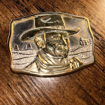 John Wayne Belt Buckle Solid Brass 1985 The Olde New England Mint Endre Szabo • $19.99