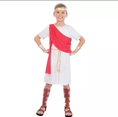 £14.99 • Buy Ancient Greek Toga Boy Ruler Golden Fancy Dress Outfit Costume Book Day 10-12 Y