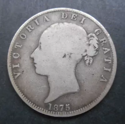 1875 Queen Victoria Young Head Half-crown • $12.42