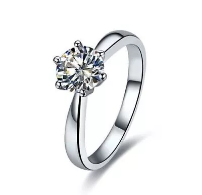 0.40 Cts F/VS1 Round Brilliant Cut Diamond Wedding Solitaire Ring In 750... • $2005.24