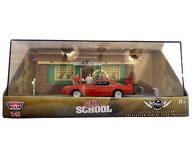 Motor Max~OLD SCHOOL~’77 PONTIAC  FIREBIRD~1:43~Reel Rides~Diorama Display Case • $39.98