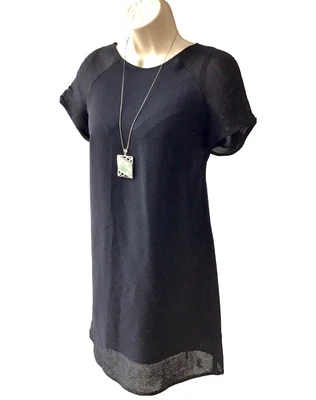£2.99 • Buy ZARA BASIC Black Pencil Lace Details Dress UK S