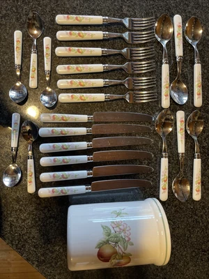 £40 • Buy St Michael M&s Marks Spencer Ashberry Knives Forks Dessert & Tea Spoons Cutlert